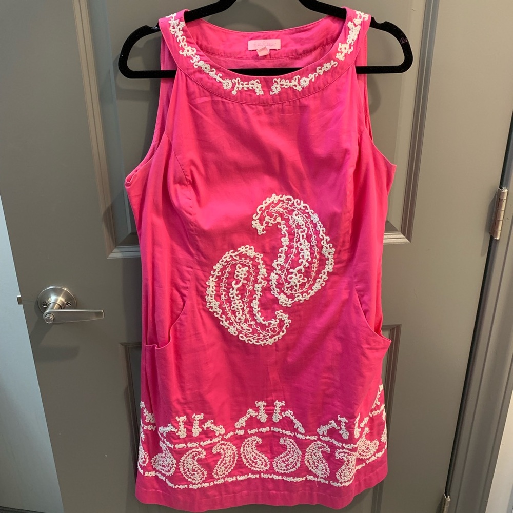 Lilly Pulitzer embroidered paisley dress. Sz 14.